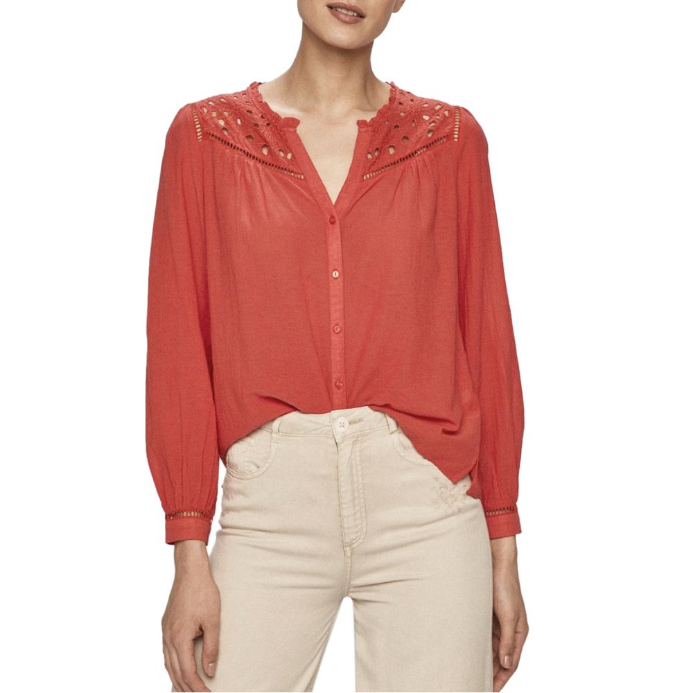 Pepe Jeans Rotes Viskosehemd