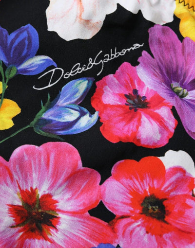 Dolce & Gabbana Schwarzer Floral Print Badeanzug Bikini Bottom Bademode