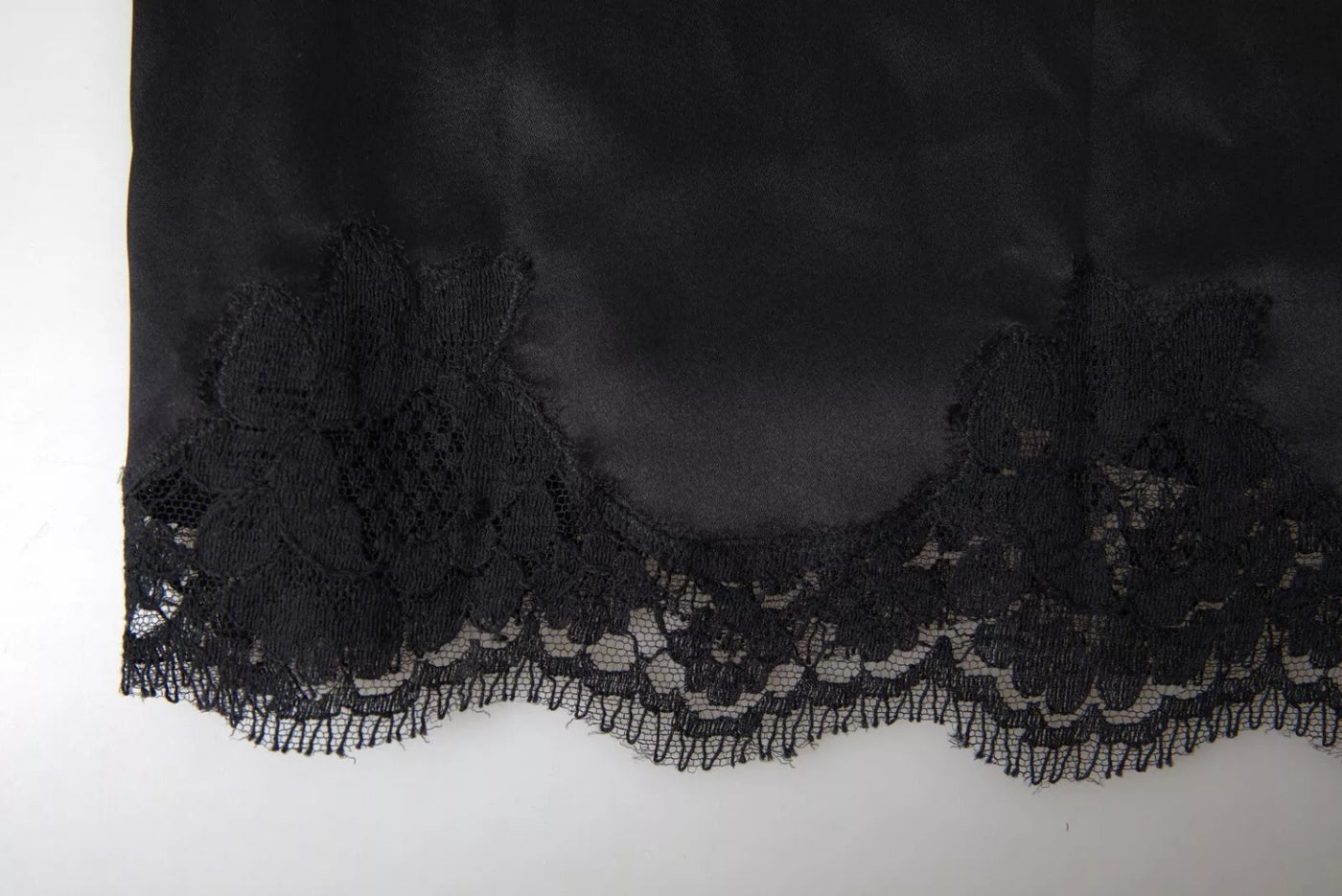 Dolce & Gabbana Schwarze Spitze Seide Nachtwäsche Camisole Top Unterwäsche