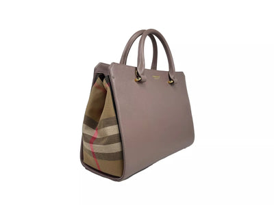 Burberry Kleine Banwell Leder Tote Bag Geldbörse Grau Nerz