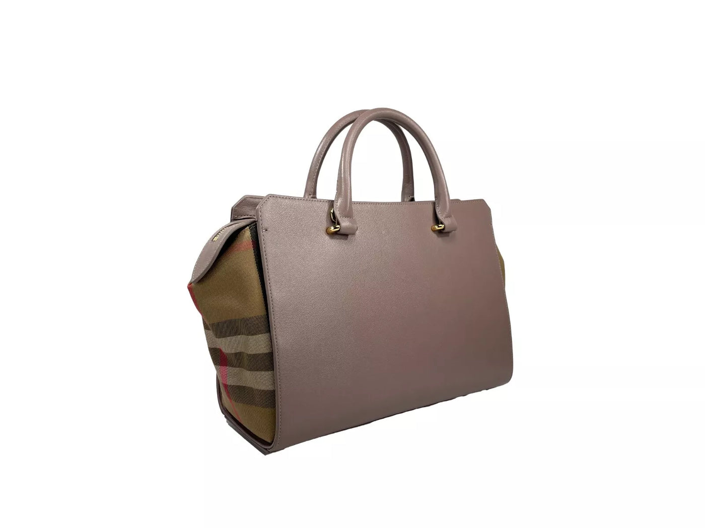 Burberry Kleine Banwell Leder Tote Bag Geldbörse Grau Nerz