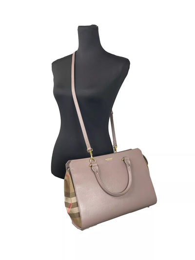 Burberry Kleine Banwell Leder Tote Bag Geldbörse Grau Nerz