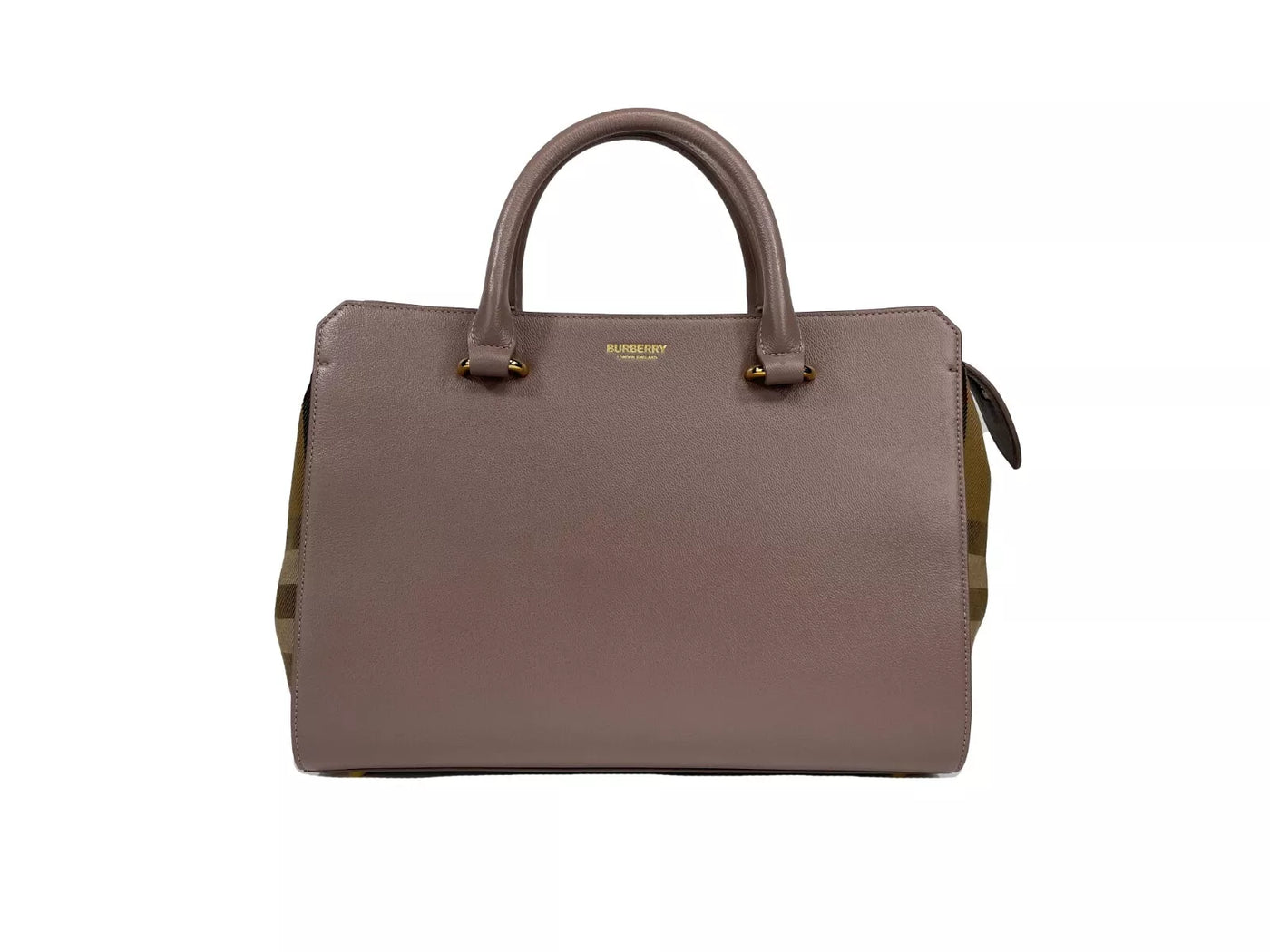 Burberry Kleine Banwell Leder Tote Bag Geldbörse Grau Nerz