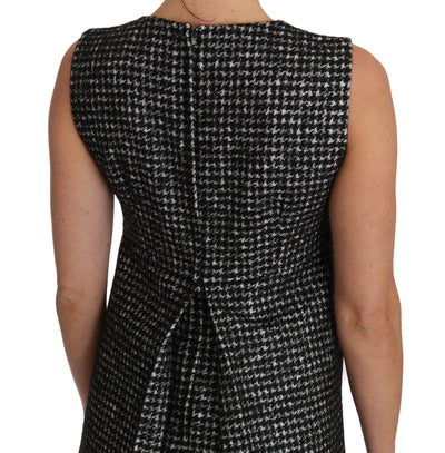 Dolce & Gabbana Graues Tulpen besticktes A-Linien-Shiftkleid