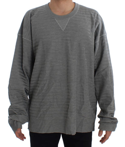 Dolce & Gabbana Grauer Seidenpullover mit Rundhalsausschnitt