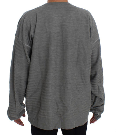 Dolce & Gabbana Grauer Seidenpullover mit Rundhalsausschnitt