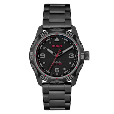 Hugo Boss Schwarze Uhr aus Edelstahl