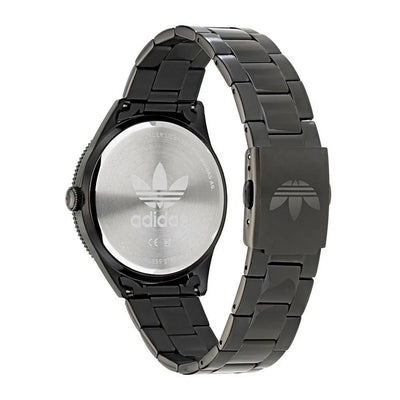 Adidas Schwarze Uhr aus Edelstahl