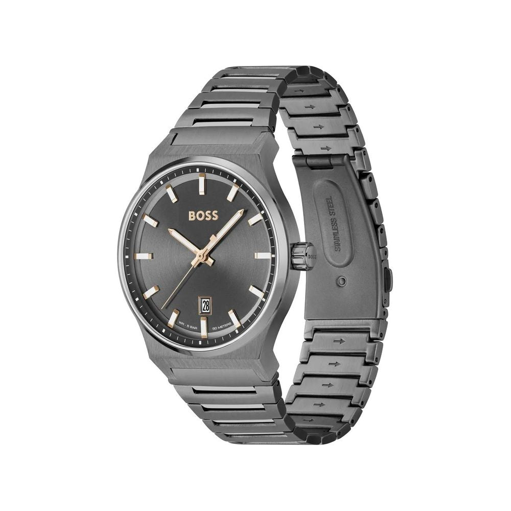 Hugo Boss Graue Uhr aus Edelstahl