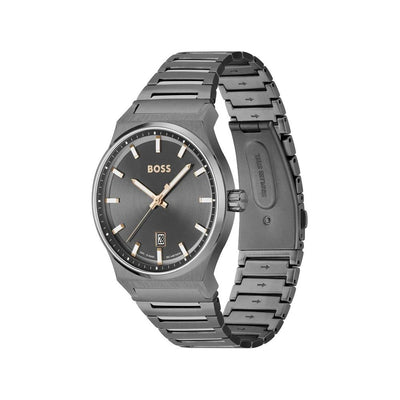 Hugo Boss Graue Uhr aus Edelstahl