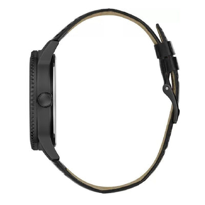 Guess Schwarze Lederuhr