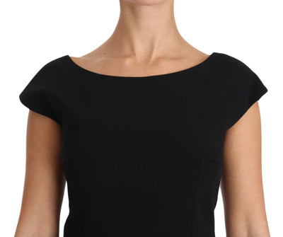 Dolce & Gabbana Schwarzes Stretch-Kleid mit Schlaghose Maxi