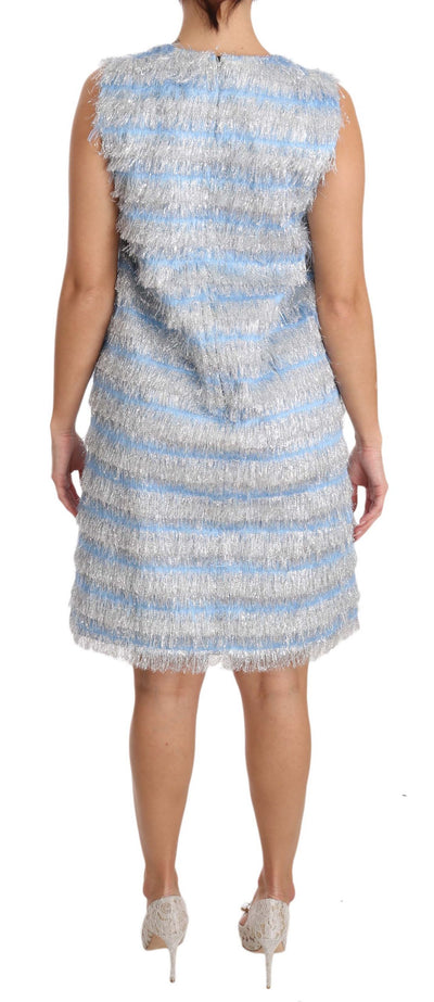 Dolce & Gabbana Hellblau-Silbernes Etuikleid