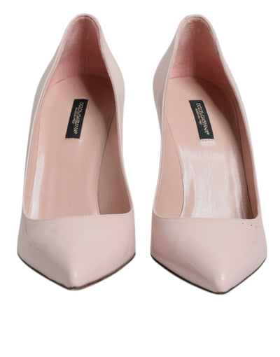 Dolce & Gabbana Rosa Lackleder Stiletto Heel Pumps Schuhe