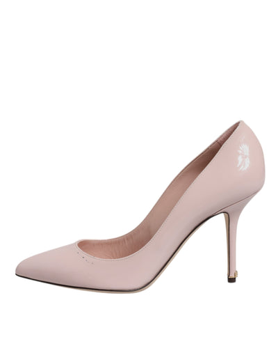 Dolce & Gabbana Rosa Lackleder Stiletto Heel Pumps Schuhe
