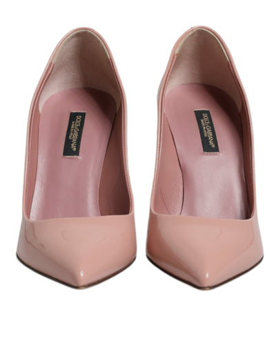 Dolce & Gabbana Rosa Lackleder Stiletto Heel Pumps Schuhe