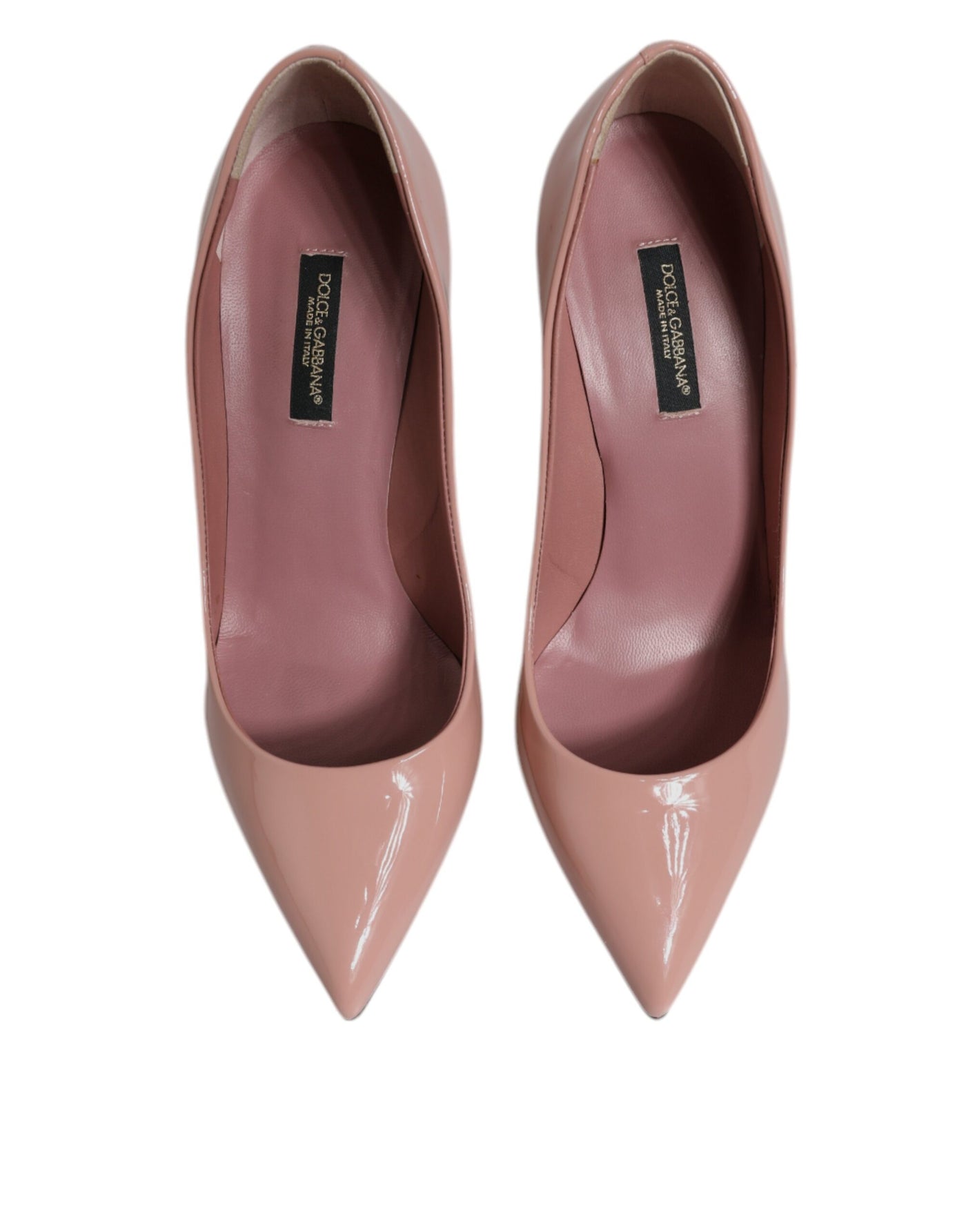 Dolce & Gabbana Rosa Lackleder Stiletto Heel Pumps Schuhe