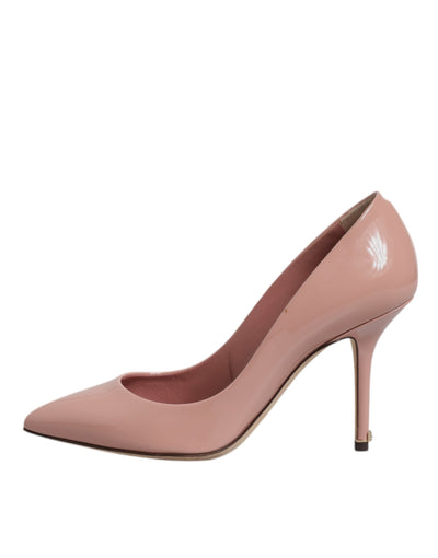 Dolce & Gabbana Rosa Lackleder Stiletto Heel Pumps Schuhe