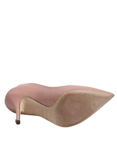 Dolce & Gabbana Rosa Lackleder Stiletto Heel Pumps Schuhe