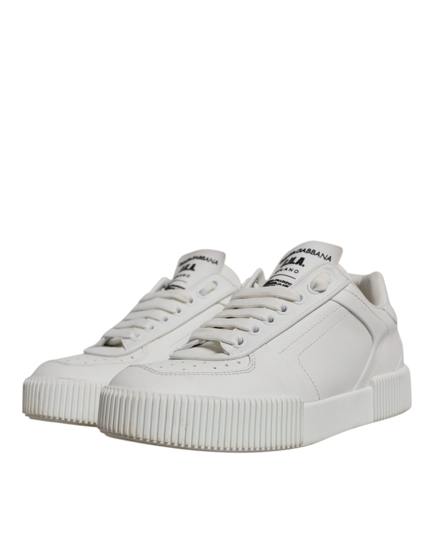 Dolce & Gabbana Weiß Miami Leder Low Top Turnschuhe Schuhe