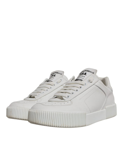 Dolce & Gabbana Weiß Miami Leder Low Top Turnschuhe Schuhe