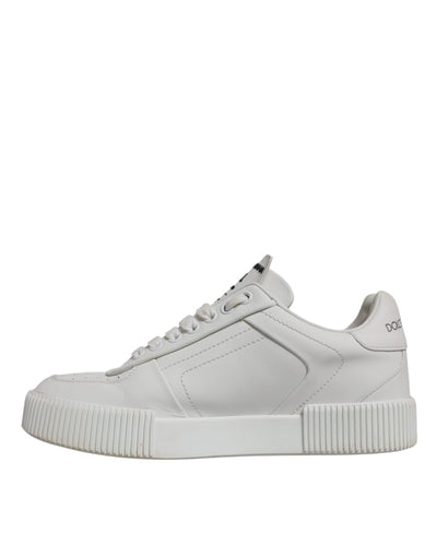 Dolce & Gabbana Weiß Miami Leder Low Top Turnschuhe Schuhe