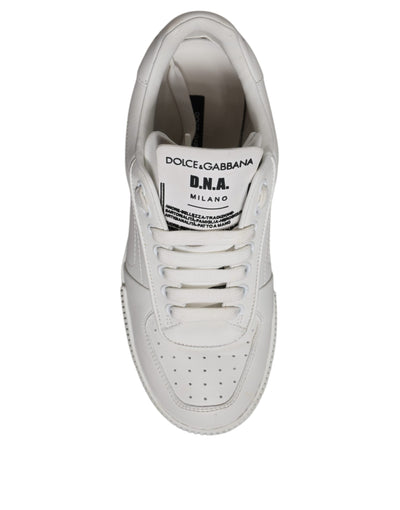 Dolce & Gabbana Weiß Miami Leder Low Top Turnschuhe Schuhe