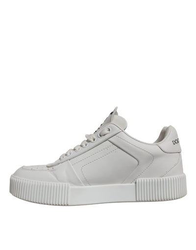 Dolce & Gabbana Weiß Miami Leder Low Top Turnschuhe Schuhe