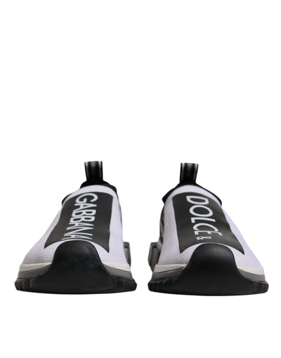 Dolce & Gabbana Weiß Schwarz Slip On Sorrento Sneakers Schuhe