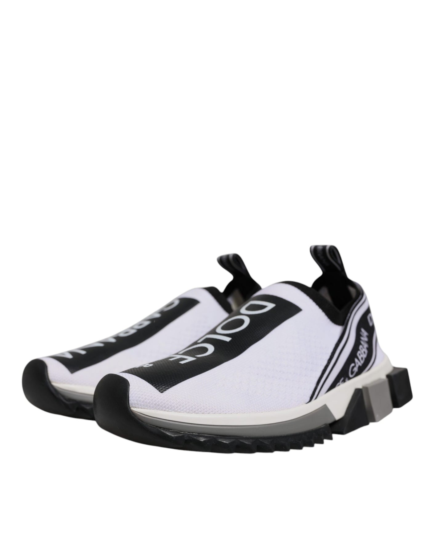 Dolce & Gabbana Weiß Schwarz Slip On Sorrento Sneakers Schuhe
