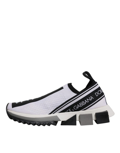 Dolce & Gabbana Weiß Schwarz Slip On Sorrento Sneakers Schuhe