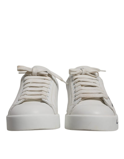 Dolce & Gabbana Weiß Blau Logo Portofino Turnschuhe Schuhe