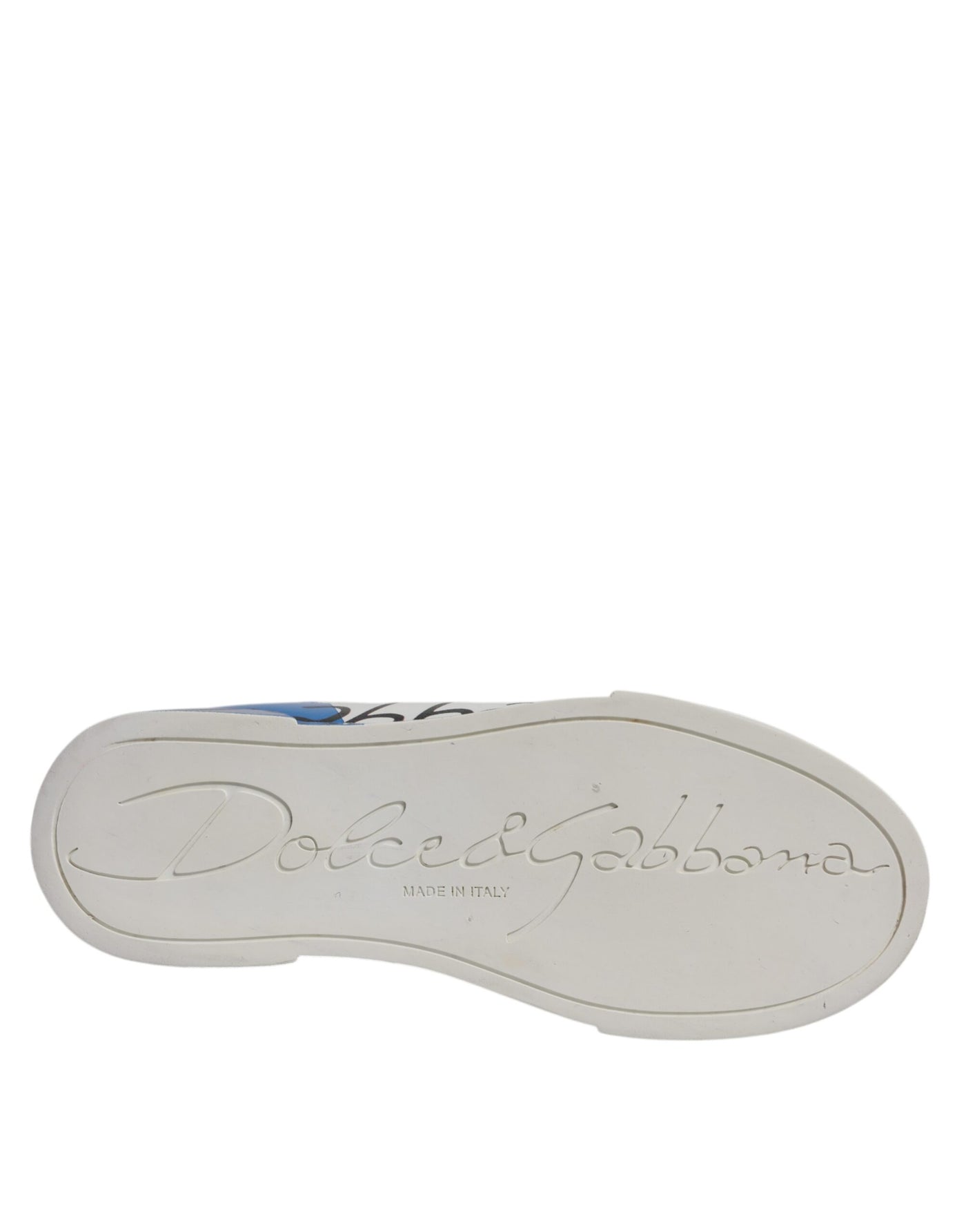 Dolce & Gabbana Weiß Blau Logo Portofino Turnschuhe Schuhe