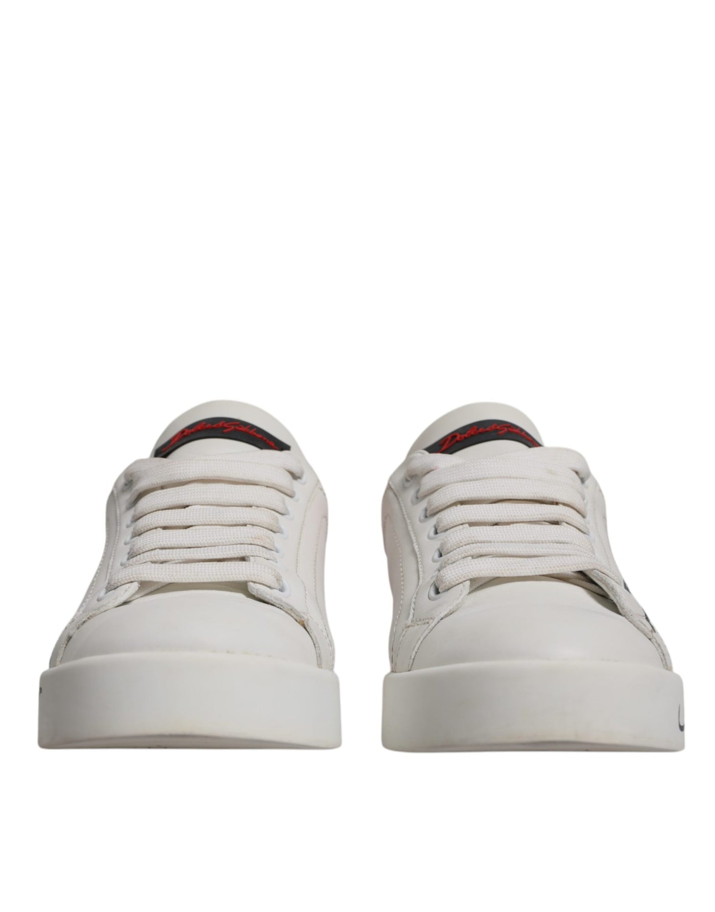 Dolce & Gabbana Weiß Rot Logo Portofino Turnschuhe Schuhe