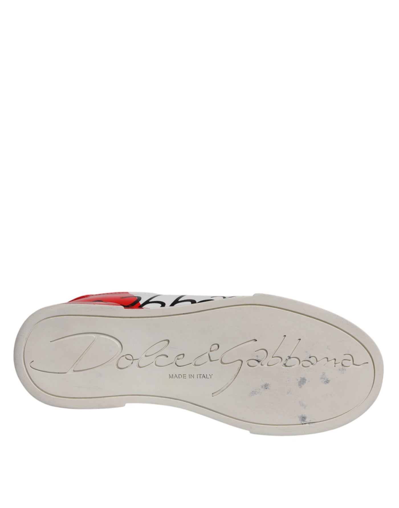 Dolce & Gabbana Weiß Rot Logo Portofino Turnschuhe Schuhe