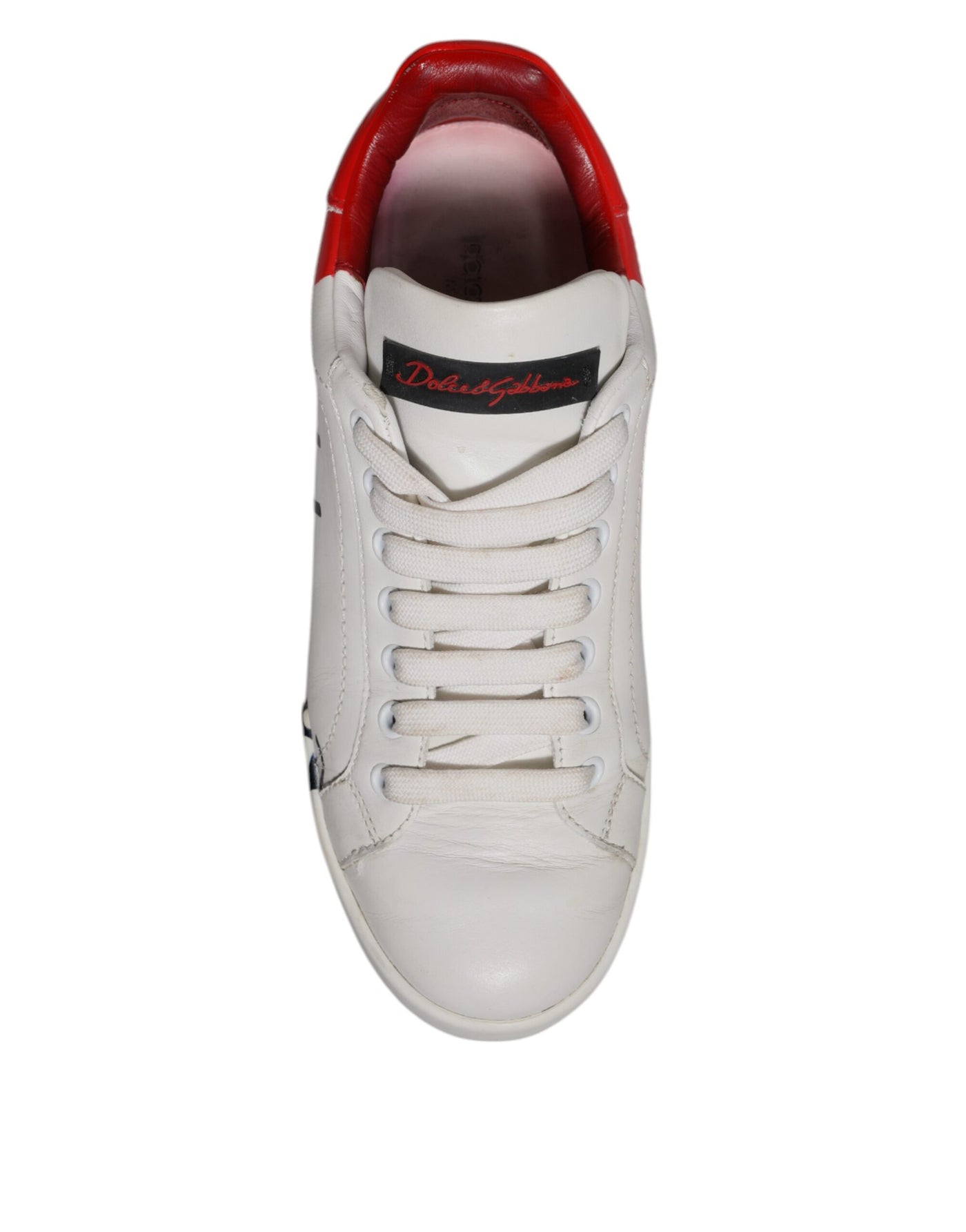 Dolce & Gabbana Weiß Rot Logo Portofino Turnschuhe Schuhe