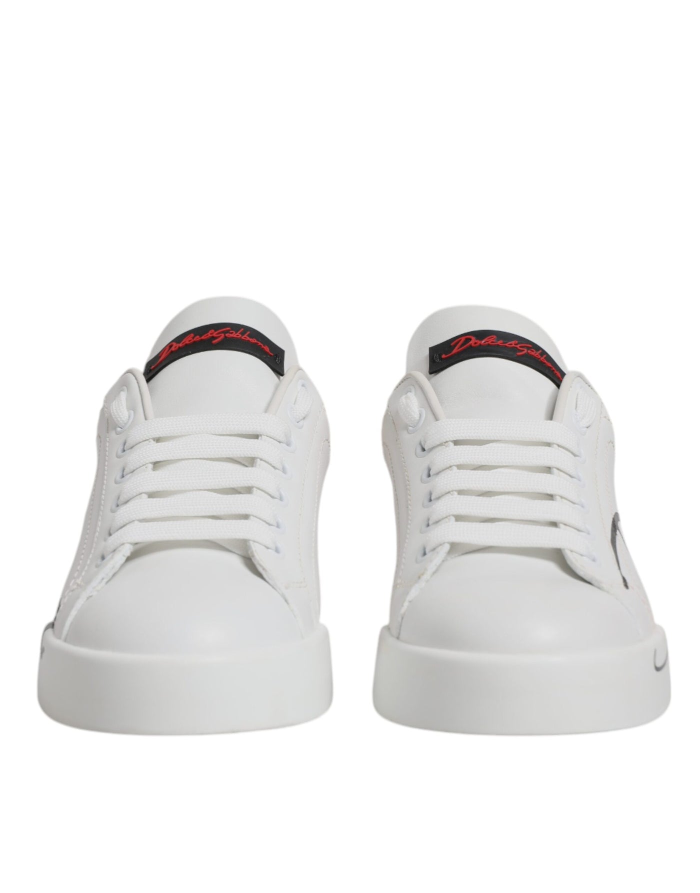 Dolce & Gabbana Weiß Rot Logo Portofino Turnschuhe Schuhe