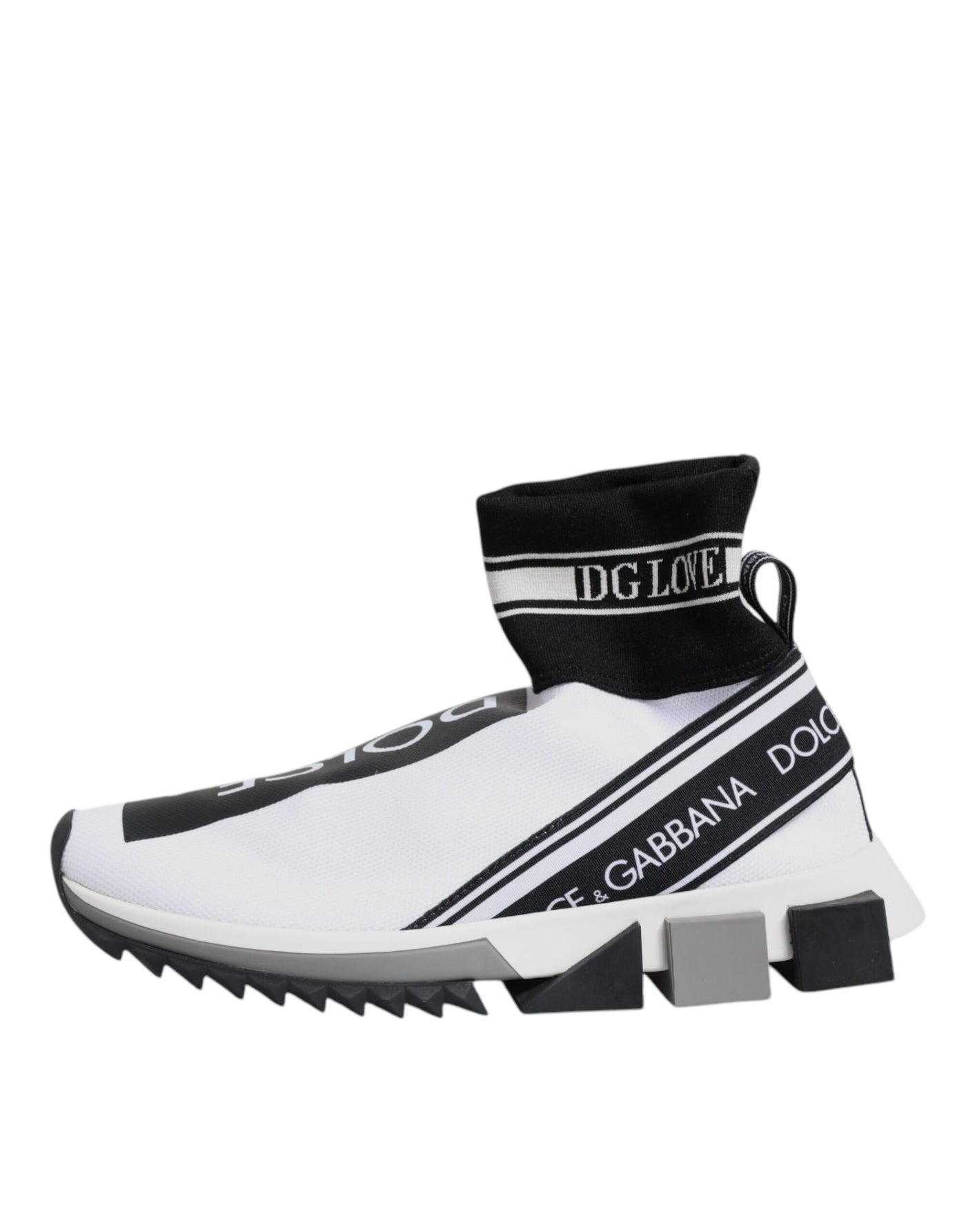 Dolce & Gabbana Weiß Schwarz Sorrento Socken Sneakers Schuhe