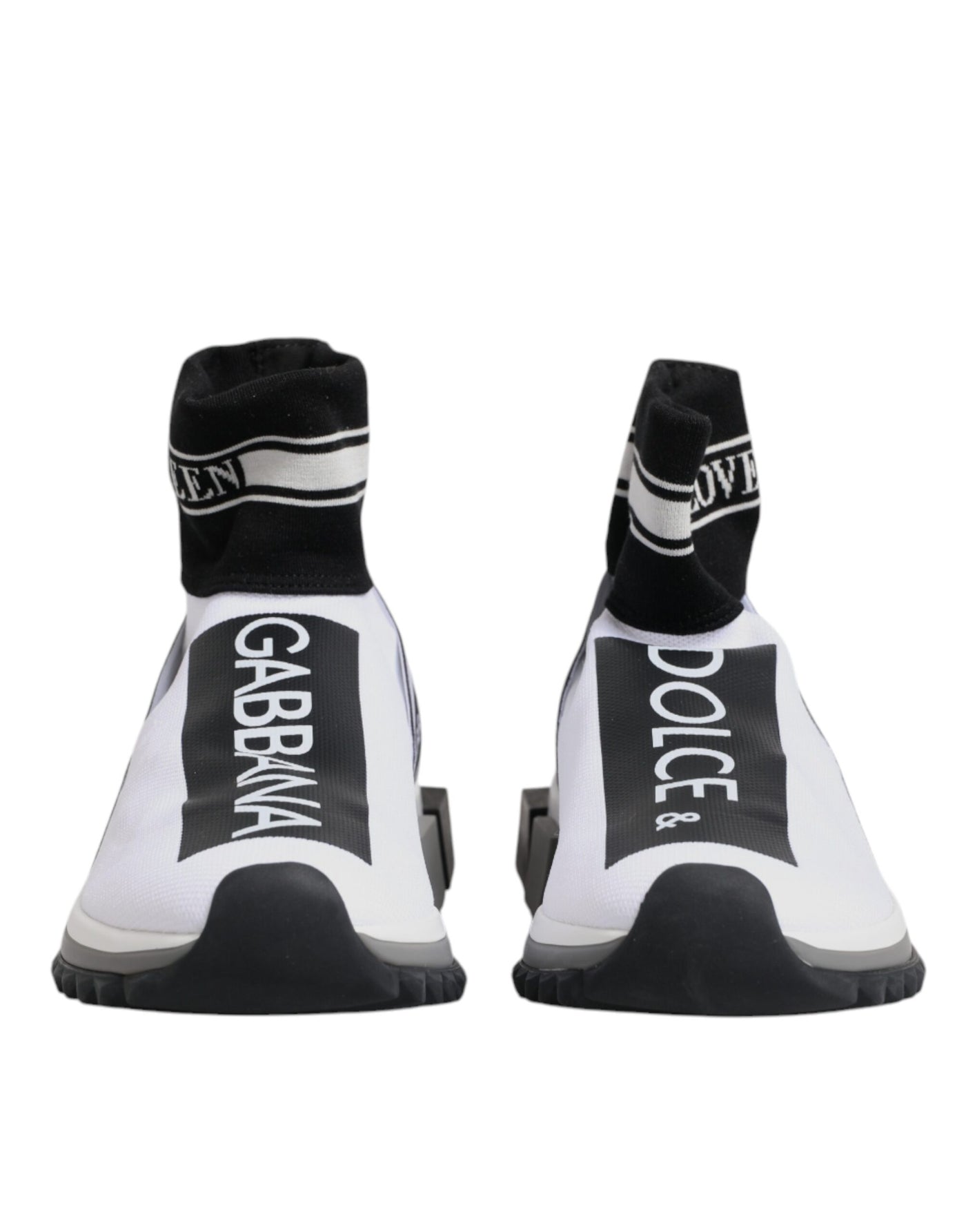 Dolce & Gabbana Weiß Schwarz Sorrento Socken Sneakers Schuhe