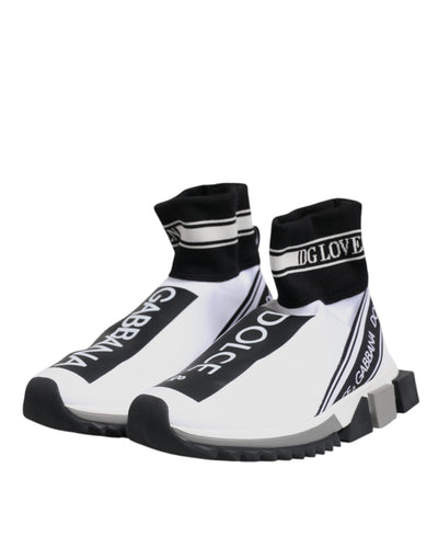 Dolce & Gabbana Weiß Schwarz Sorrento Socken Sneakers Schuhe