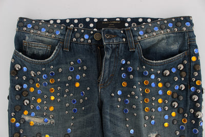 Dolce & Gabbana Kristallverzierte GIRLY Slim Fit Jeans