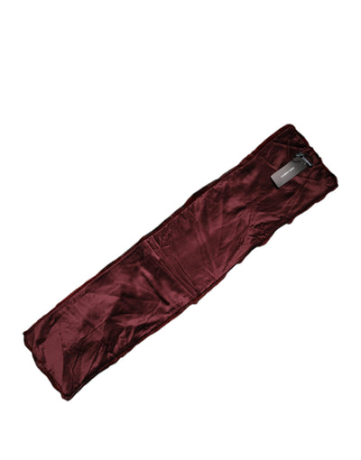 Dolce & Gabbana Schwarz Rot Gestreifter Pelz Schal Hals Wrap Schal