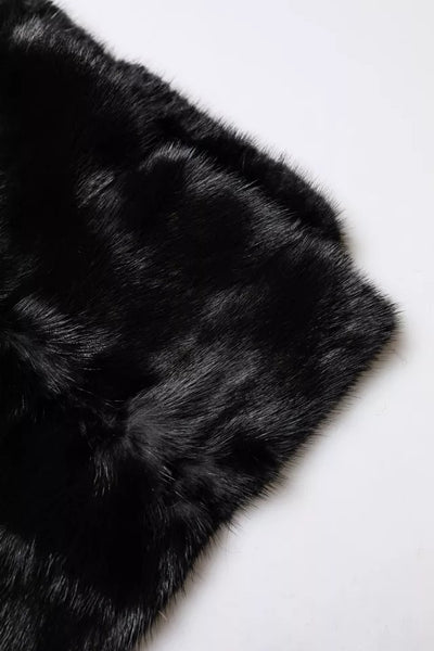 Dolce & Gabbana Schwarzer Pelzschal Hals Wrap Cover Kragenschal