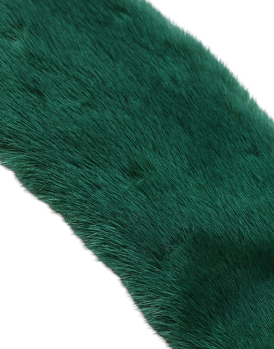 Dolce & Gabbana Grüner Nerz Pelz Kragen Frauen Hals Wrap Schal