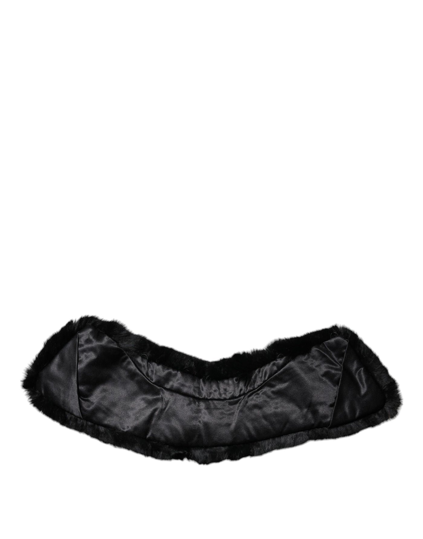 Dolce & Gabbana Schwarzer Lammfellkragen Frauen Hals Wrap Schal