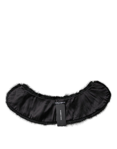 Dolce & Gabbana Schwarzer Pelzschal Hals Wrap Cover Kragenschal