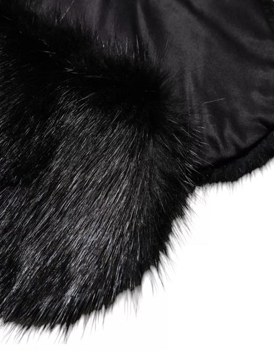Dolce & Gabbana Schwarzer Pelzschal Hals Wrap Cover Kragenschal