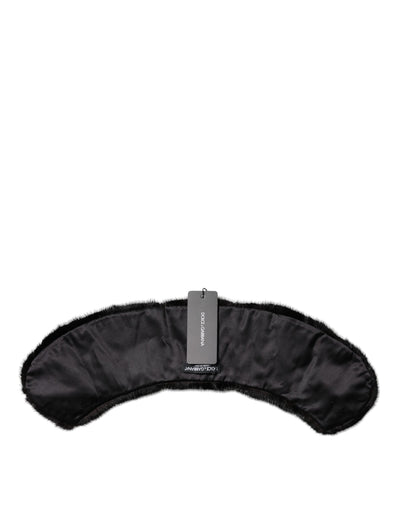 Dolce & Gabbana Schwarzer Pelzschal Hals Wrap Cover Kragenschal