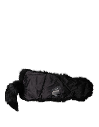 Dolce & Gabbana Schwarzer Fuchs Pelz Halswärmer Winterschal