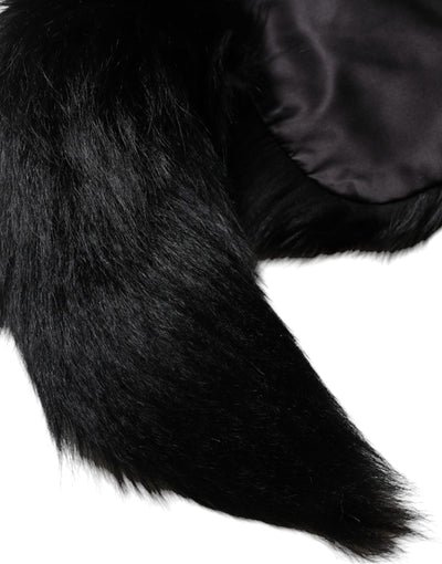 Dolce & Gabbana Schwarzer Fuchs Pelz Halswärmer Winterschal
